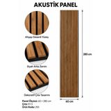Decor Concept Açık Kahve Ahşap Desenli Akustik Çıtalı Dekoratif Duvar Paneli 60×280 cm – 8×3 Çıta Model 255