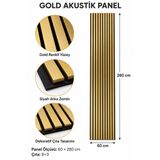 Decor Concept Gold Akustik Duvar Paneli Altın Renkli Çıtalı Dekoratif Duvar Kaplama 60×280 cm – 8×3 Çıta