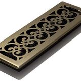 Decor Grates SPH414-A Desenli Zemin Menfezi, 10x35.5 cm, Antik Pirinç