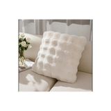 DECORA CASA HOME COLLECTİON (1ADET) Süper Yumuşak Peluş Dekoratif Kırlent Kılıfı 43x43cm Tavşan Tüyü