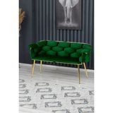 Decoraks Balon Çay Seti Koltuk Kanepe Oturma Odası Kafe Antre Hol Ofis 2 Kişilik Gold Metal - Yeşil