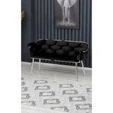 Decoraks Balon Çay Seti Koltuk Kanepe Oturma Odası Kafe Antre Hol Ofis 2 Kişilik Krom Metal - Siyah