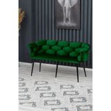 Decoraks Balon Çay Seti Koltuk Kanepe Oturma Odası Kafe Antre Hol Ofis 2 Kişilik Siyah Metal - Yeşil