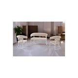 Decoraks Rio Çay Seti Takımı Koltuk Takımı Oturma Odası Kafe Antre Hol Ofis 2+1+1 Krom Metal - Krem