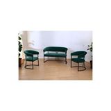 Decoraks Rio Çay Seti Takımı Koltuk Takımı Oturma Odası Kafe Antre Hol Ofis 2+1+1 Siyah Metal