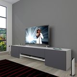 Decoraktiv 1E1 Beyaz Antrasit Mdf Tv Ünitesi Tv Sehpası