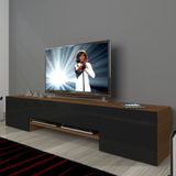 Decoraktiv 1E1SLM Ceviz Siyah Tv Ünitesi Tv Sehpası
