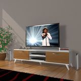 Decoraktiv Eko 140 MDF Dvd Retro Beyaz Ceviz Tv Sehpa Ünitesi