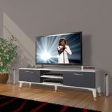Decoraktiv Eko 140 Mdf Dvd Silver Beyaz Antrasit Tv Sehpa Ünitesi