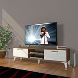 Decoraktiv Eko 140 Mdf Dvd Silver Beyaz Ceviz Tv Sehpa Ünitesi