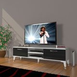 Decoraktiv Eko 140 Mdf Dvd Silver Beyaz Siyah Tv Sehpa Ünitesi