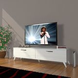 Decoraktiv Eko 140 Mdf Std Retro Parlak Beyaz TV Sehpa Ünitesi