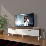 Decoraktiv Eko 140 Mdf Std Silver Beyaz Ceviz TV Sehpa Ünitesi