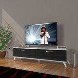Decoraktiv Eko 140 Slm Std Retro Beyaz Siyah Tv Sehpa Ünitesi