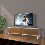 Decoraktiv Eko 140 SLM STD Silver Beyaz Ceviz TV Ünitesi