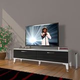 Decoraktiv Eko 140 SLM STD Silver Beyaz Siyah TV Ünitesi