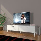 Decoraktiv Eko 140 SLM STD Silver Parlak Beyaz TV Ünitesi