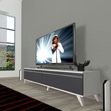 Decoraktiv Eko 140T Mdf Retro Beyaz Antrasit TV Sehpa Ünitesi