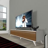 Decoraktiv Eko 140T Mdf Retro Beyaz Ceviz TV Sehpa Ünitesi