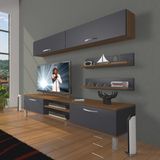 Decoraktiv Eko 150 MDF DVD Krom Ayaklı Ceviz Beyaz Tv Ünitesi