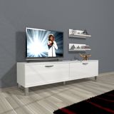 Decoraktiv Eko 150 MDF STD Krom Ayaklı Parlak Beyaz Tv Ünitesi