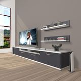 Decoraktiv Eko 200R Mdf Beyaz Antrasit TV Sehpa Ünitesi