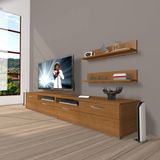 Decoraktiv Eko 200R MDF Krom Ayaklı Naturel Ceviz TV Ünitesi