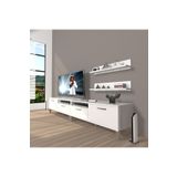 Decoraktiv Eko 200R Mdf Krom Ayaklı Parlak Beyaz Tv Ünitesi