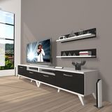 Decoraktiv Eko 200R Mdf Retro Beyaz Siyah Tv Ünitesi
