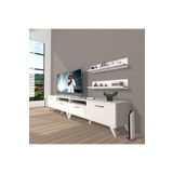 Decoraktiv Eko 200R Mdf Retro Parlak Beyaz Tv Ünitesi