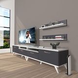 Decoraktiv Eko 200r MDF Retro TV Sehpa Ünitesi - Beyaz Antrasit