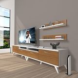Decoraktiv Eko 200R Mdf Retro Tv Ünitesi Tv Sehpası - Beyaz - Ceviz