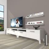Decoraktiv Eko 200R Mdf Silver Parlak Beyaz Tv Sehpa Ünitesi