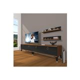 Decoraktiv Eko 200T Mdf Gold Ceviz Siyah Tv Ünitesi