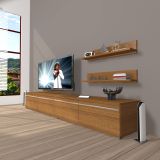 Decoraktiv Eko 200T MDF Krom Ayaklı Naturel Ceviz TV Ünitesi