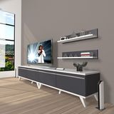 Decoraktiv Eko 200T Mdf Retro Beyaz Antrasit TV Sehpa Ünitesi