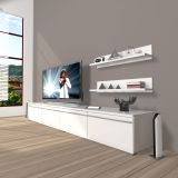 Decoraktiv Eko 200T Mdf Rustik Parlak Beyaz Tv Ünitesi