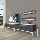 Decoraktiv Eko 200T Mdf Silver Beyaz Antrasit TV Sehpa Ünitesi