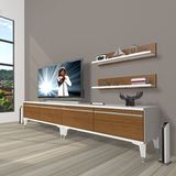 Decoraktiv Eko 200T Mdf Silver Beyaz Ceviz TV Sehpa Ünitesi