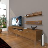Decoraktiv Eko 220R MDF Krom Ayaklı Naturel Ceviz Tv Ünitesi