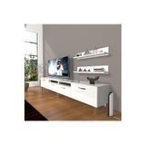 Decoraktiv Eko 220R MDF Krom Ayaklı Parlak Beyaz Tv Ünitesi