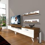 Decoraktiv Eko 220R MDF Retro Beyaz Ceviz Tv Ünitesi