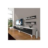 Decoraktiv Eko 220R MDF Retro Beyaz Siyah Tv Ünitesi