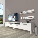 Decoraktiv Eko 220R Mdf Silver Parlak Beyaz Tv Ünitesi