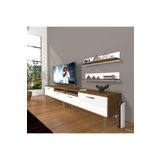 Decoraktiv Eko 220R SLM Krom Ayaklı Ceviz Siyah Tv Ünitesi