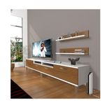 Decoraktiv Eko 220R SLM Krom Ayaklı Parlak Beyaz Tv Ünitesi