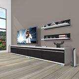 Decoraktiv Eko 220T MDF Beyaz Siyah TV Ünitesi