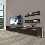 Decoraktiv Eko 220T MDF Ceviz Siyah TV Ünitesi