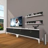 Decoraktiv Eko 220T MDF Gold Beyaz Siyah TV Ünitesi