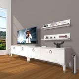Decoraktiv Eko 220T MDF Gold Parlak Beyaz TV Ünitesi